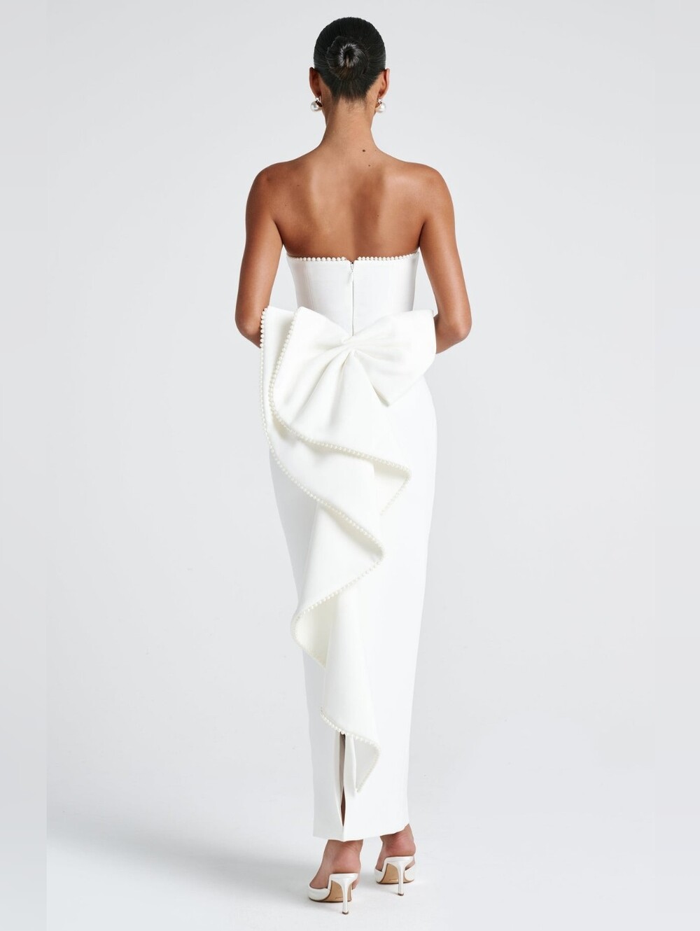 Babyboo Magnolia Maxi Weeding Ivory Bow Dress - Picture 6 of 15